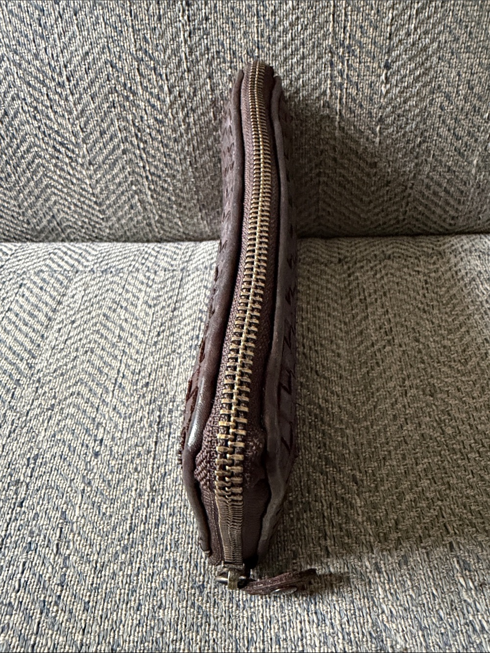 Ashwood Women’s Brown Leather Zip Around Woven Wallet. - Picture 2 of 12